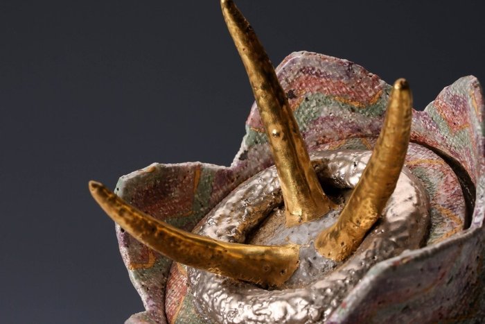 Sugiura Yasuyoshi — Decorative Ceramic Sculpture "Deutzia Fruit" Museum-Quality Botanical Art Object (Sold)
