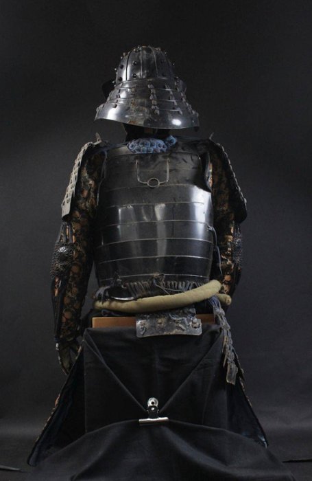 Remarkable Full Set of Samurai Armor with Dragon Maedate and Brocade Accents (Sold)