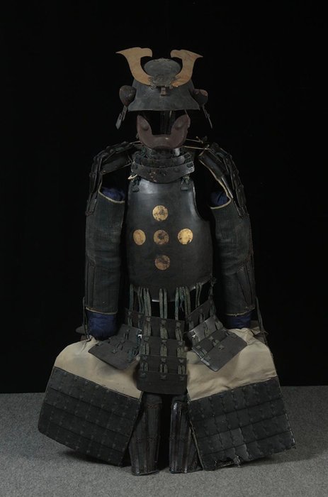 Samurai Armor with Fearsome Menpō and Symbolic Turtle Crest (Sold)