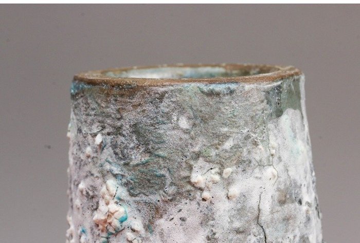 Keisuke Habe — "Ruins" – Encrusted Wabi-Sabi Studio Ceramic Flower Vase (Sold)