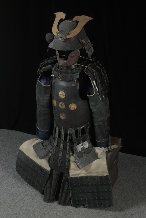 Samurai Armor with Fearsome Menpō and Symbolic Turtle Crest (Sold)