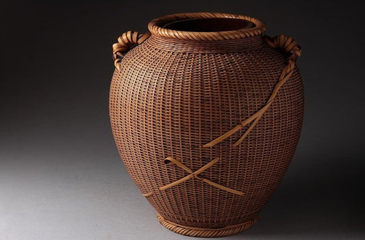 Bamboo Flower Basket with Handles named Tsubo (Jar) (Sold)
