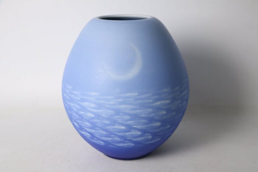 Ishibashi Yushi — Carved and Coloured Celadon Vase — Saikoku Seiji (Sold)