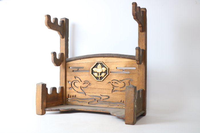 traditional Japanese sword hanger with intricate openwork carvings (Sold)