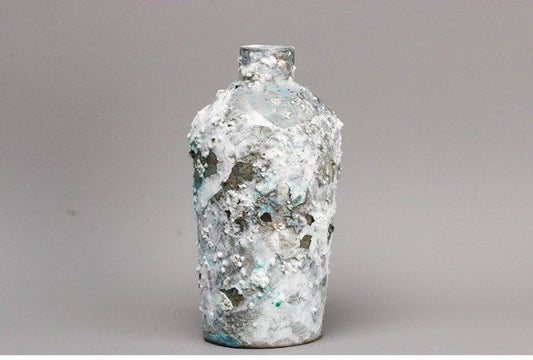 Keisuke Habe — "Ruins" – Encrusted Wabi-Sabi Studio Ceramic Flower Vase (Sold)