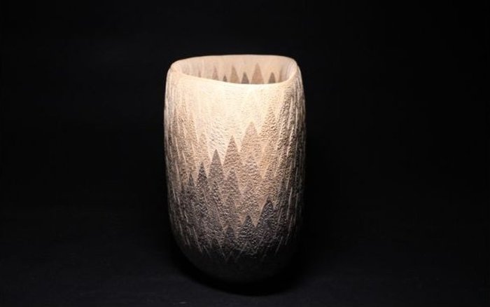 Mihara Ken — Cedar-Grain Yakishime Flower Vessel (Sold)