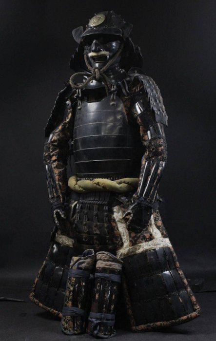Remarkable Full Set of Samurai Armor with Dragon Maedate and Brocade Accents (Sold)