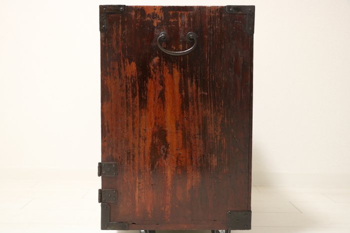 Decorative Japanese Small Chest with Patinated Iron Mounts (Sold)