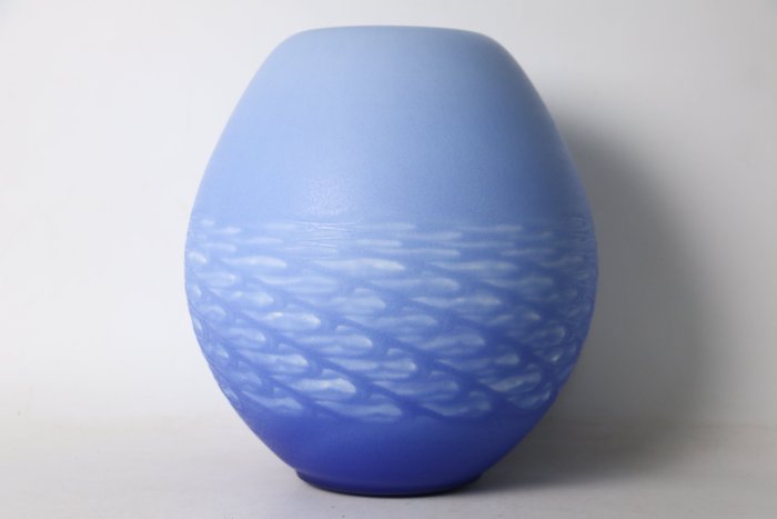 Ishibashi Yushi — Carved and Coloured Celadon Vase — Saikoku Seiji (Sold)