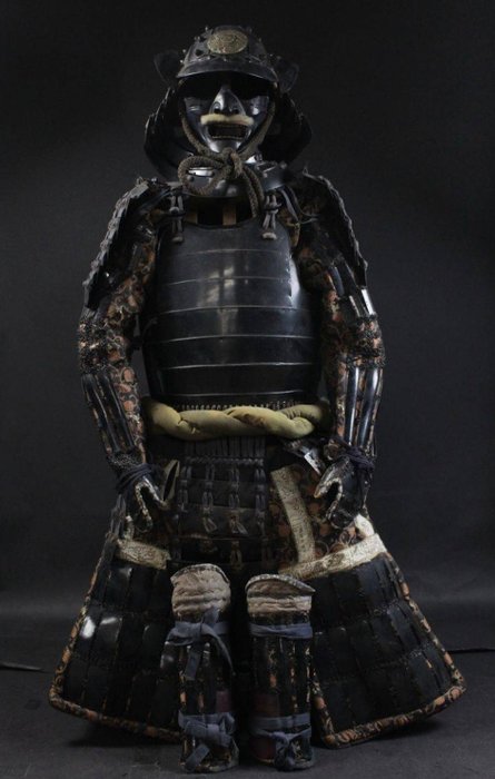 Remarkable Full Set of Samurai Armor with Dragon Maedate and Brocade Accents (Sold)