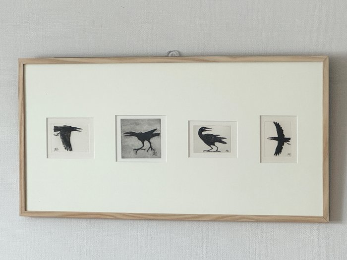 Kayama Matazo — 'Four Crows', Etchings from the 1990s (Sold)