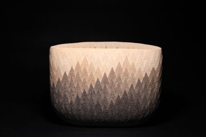Mihara Ken — Cedar-Grain Yakishime Flower Vessel (Sold)
