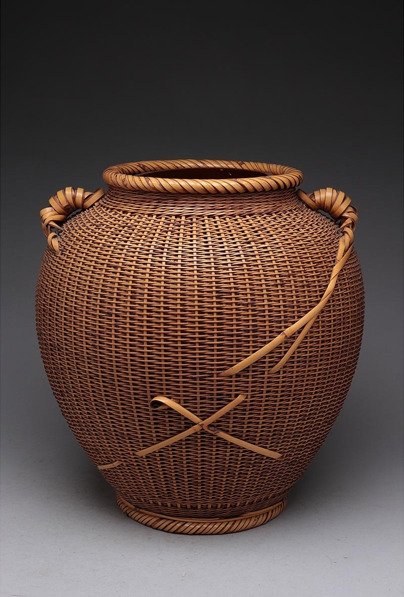 Bamboo Flower Basket with Handles named Tsubo (Jar) (Sold)