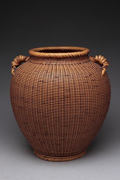 Bamboo Flower Basket with Handles named Tsubo (Jar) (Sold)