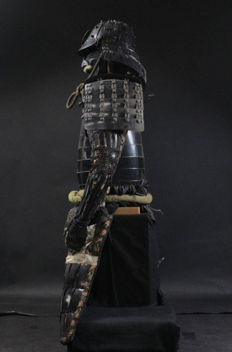 Remarkable Full Set of Samurai Armor with Dragon Maedate and Brocade Accents (Sold)