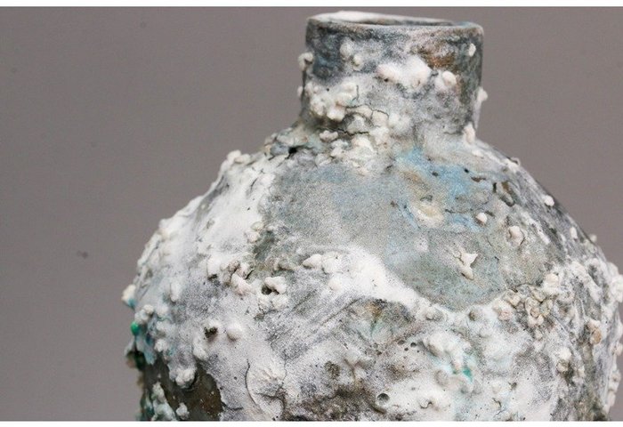Keisuke Habe — "Ruins" – Encrusted Wabi-Sabi Studio Ceramic Flower Vase (Sold)