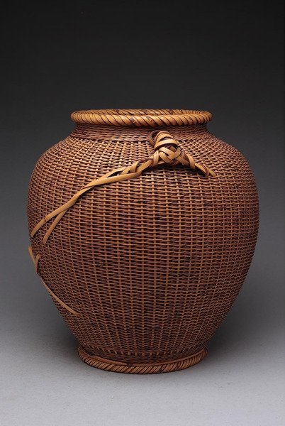 Bamboo Flower Basket with Handles named Tsubo (Jar) (Sold)