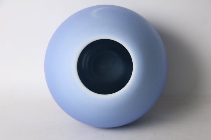 Ishibashi Yushi — Carved and Coloured Celadon Vase — Saikoku Seiji (Sold)
