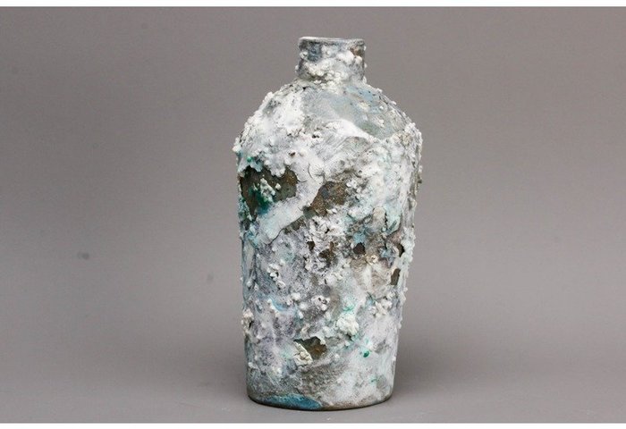 Keisuke Habe — "Ruins" – Encrusted Wabi-Sabi Studio Ceramic Flower Vase (Sold)