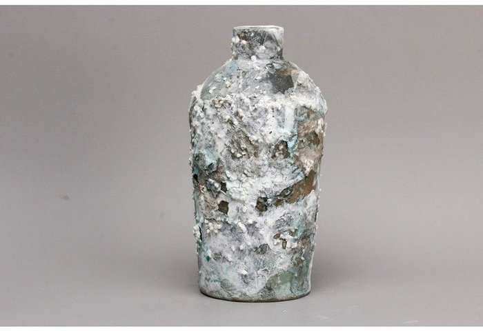Keisuke Habe — "Ruins" – Encrusted Wabi-Sabi Studio Ceramic Flower Vase (Sold)