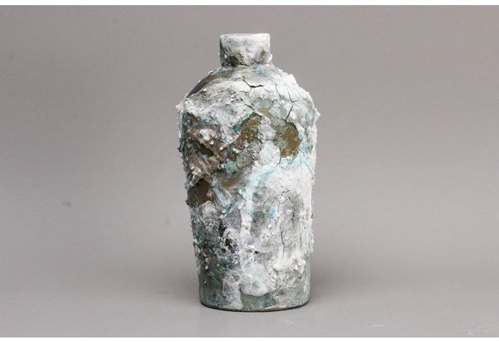 Keisuke Habe — "Ruins" – Encrusted Wabi-Sabi Studio Ceramic Flower Vase (Sold)