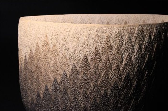 Mihara Ken — Cedar-Grain Yakishime Flower Vessel (Sold)