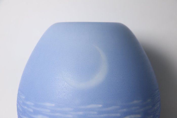 Ishibashi Yushi — Carved and Coloured Celadon Vase — Saikoku Seiji (Sold)