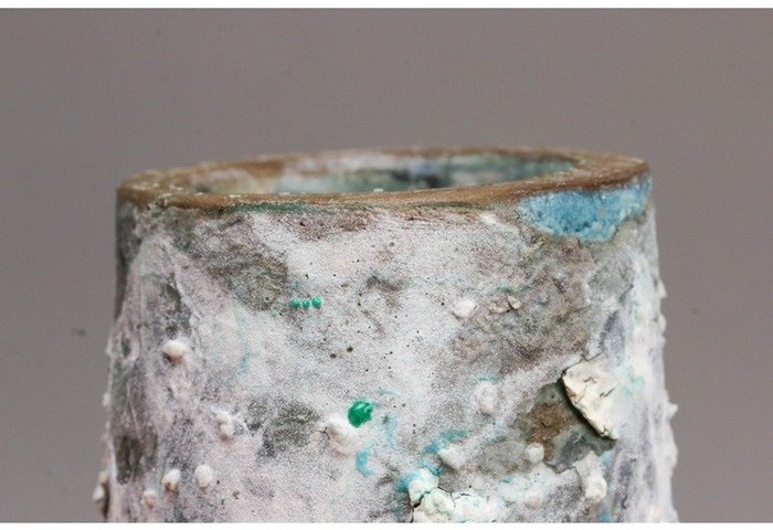 Keisuke Habe — "Ruins" – Encrusted Wabi-Sabi Studio Ceramic Flower Vase (Sold)