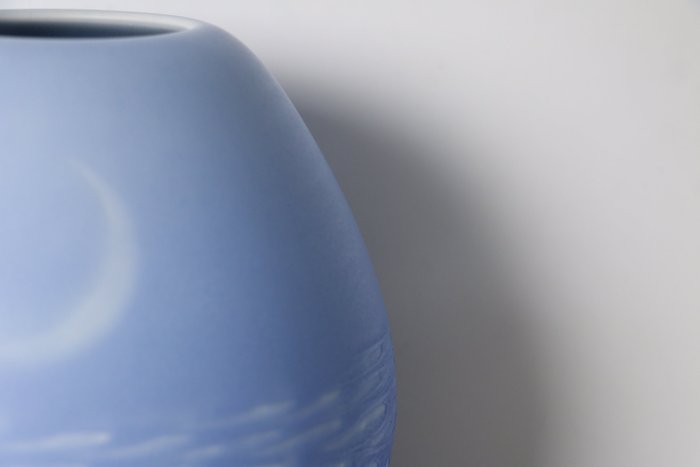 Ishibashi Yushi — Carved and Coloured Celadon Vase — Saikoku Seiji (Sold)