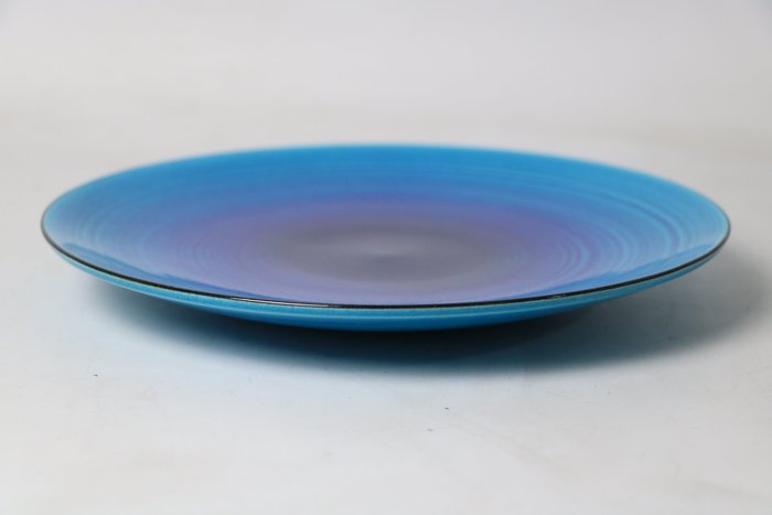 Kimura Yoshiro — Set of Five Heki-yu 'Kimura Blue' Plates, with Tomobako (Sold)