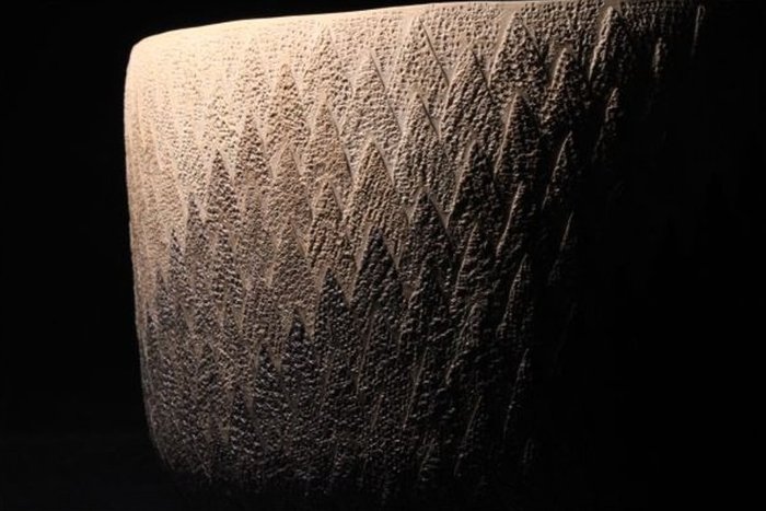 Mihara Ken — Cedar-Grain Yakishime Flower Vessel (Sold)